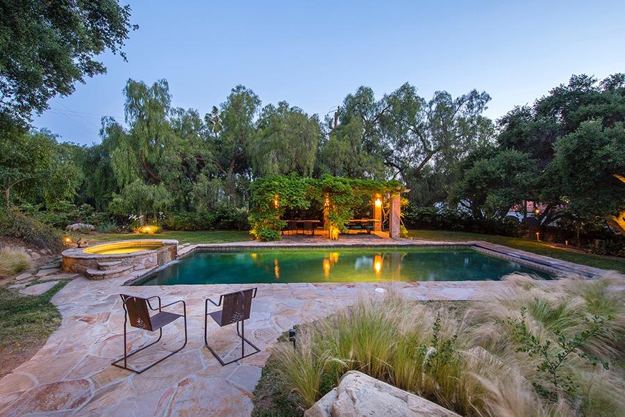 1369 Foothill Road Ojai, CA 93023 - Photo 29 of 30 an aerial view of a house with swimming pool patio and outdoor seating