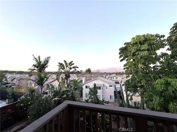 a view of a city from a balcony