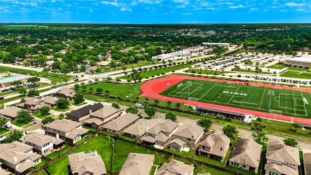 an aerial view of a city