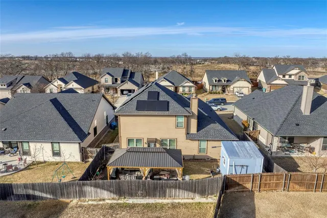 an aerial view of a house