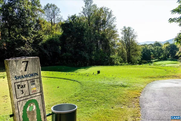 a view of outdoor space and trees all around