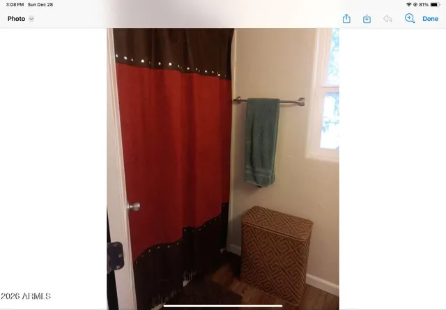 a view of balcony with furniture