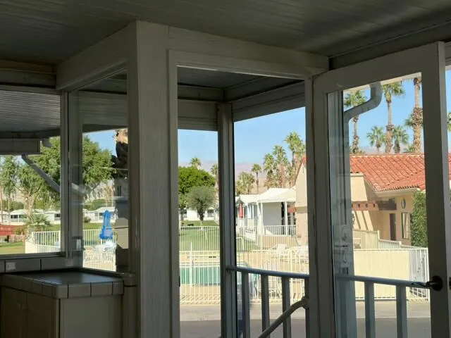 a view of a park with trees