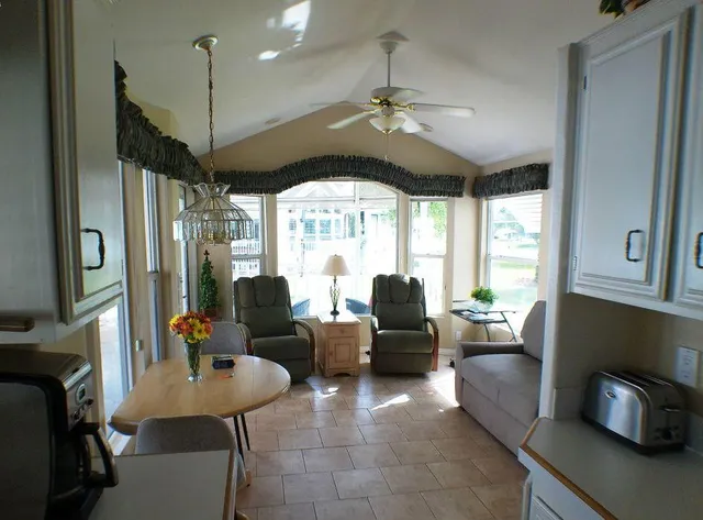 a view of a chairs in kitchen