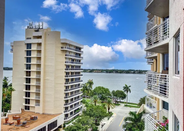 a view of a city with tall buildings