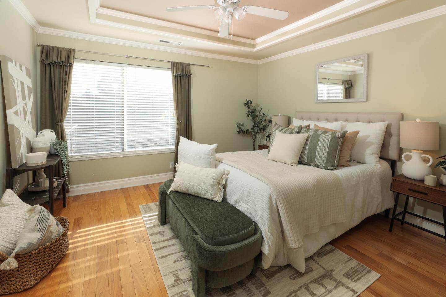 491 Villa Street Mountain View, CA 94041 - Photo 13 of 19 a bedroom with a bed and wooden floor