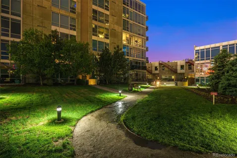 a view of a building with garden