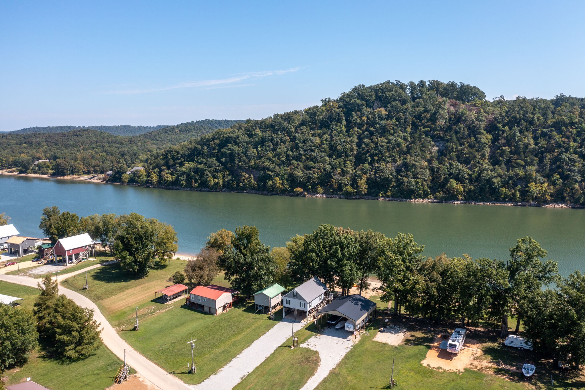 752 Pevahouse Camp Lane Decaturville, TN 38329 - Photo 38 of 47 an aerial view of a houses with outdoor space lake view and mountain view