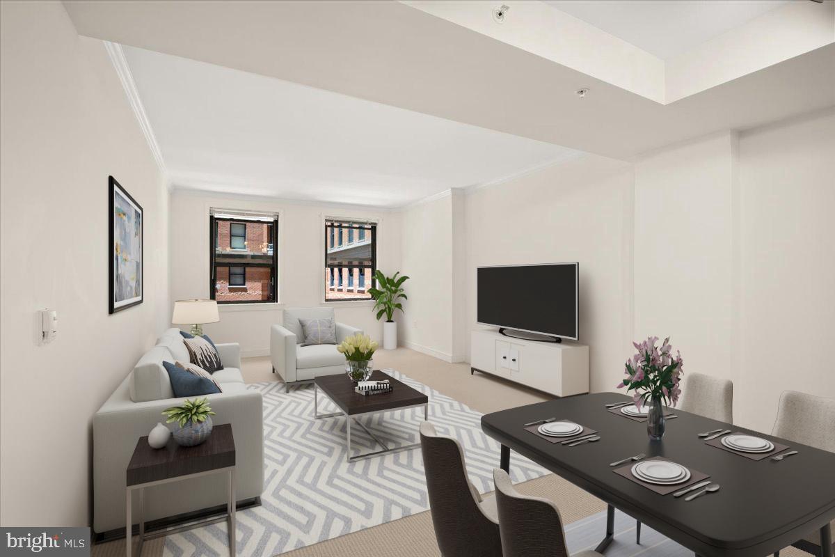 616 E Street Northwest, Unit 455 Washington, DC 20004 - Photo 2 of 75 Bright Main Living/Dining Area -Virtually Staged