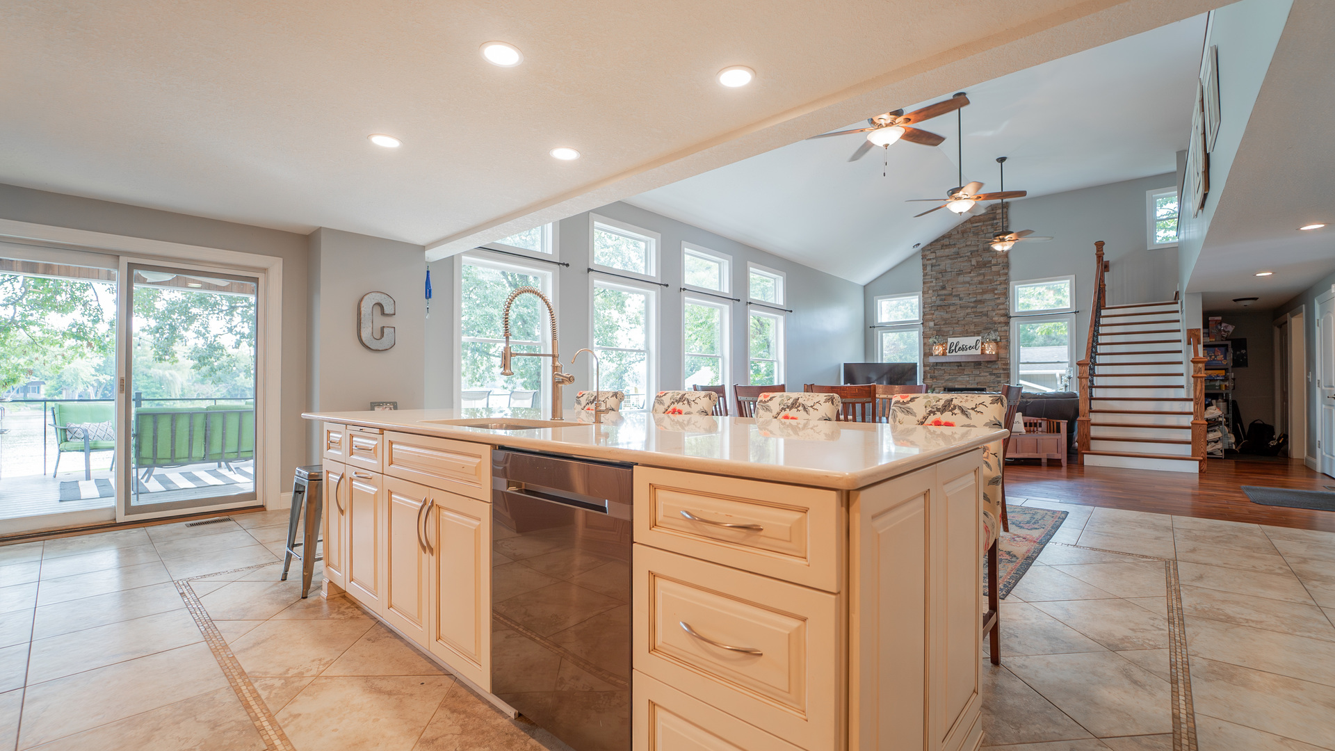 2611 2560 River Road Kankakee, IL 60901 - Photo 26 of 53 a large kitchen with kitchen island granite countertop a large window