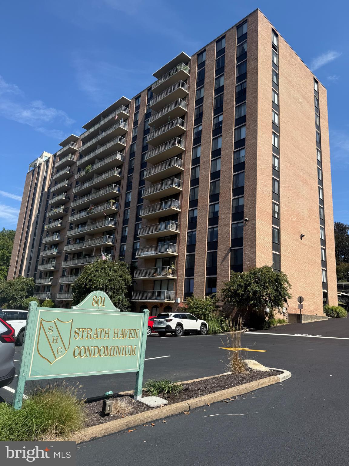 a front view of a building