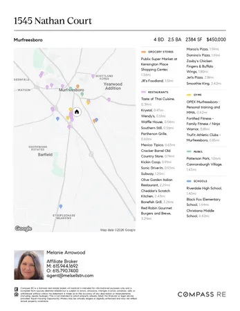 $450,000 | 1545 Nathan Court, Murfreesboro, TN 37130