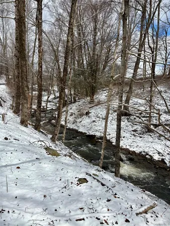 a view of a road from a snow