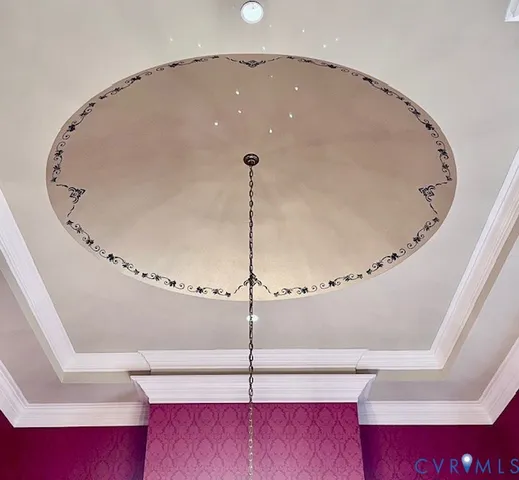 a view of a dining hall with many windows