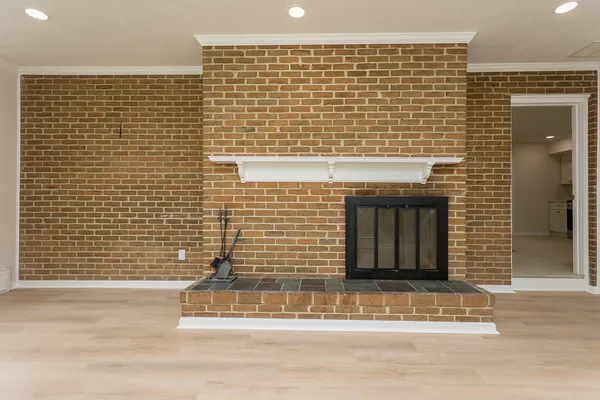 a view of a brick building