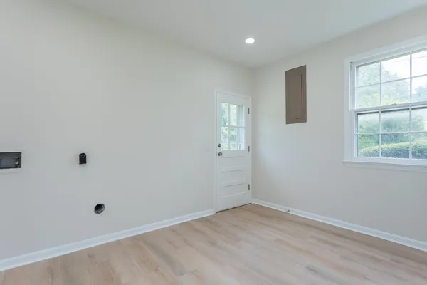 an empty room with a window