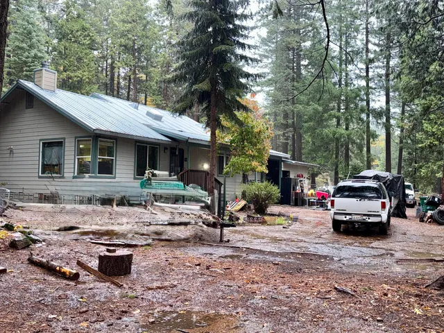 a car parked in front of a house
