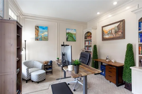 a view of a livingroom and dining room