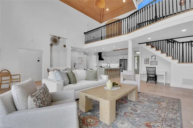 a living room with furniture