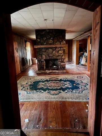 a view of a fireplace