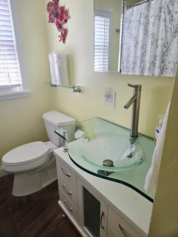a bathroom with a sink and a toilet