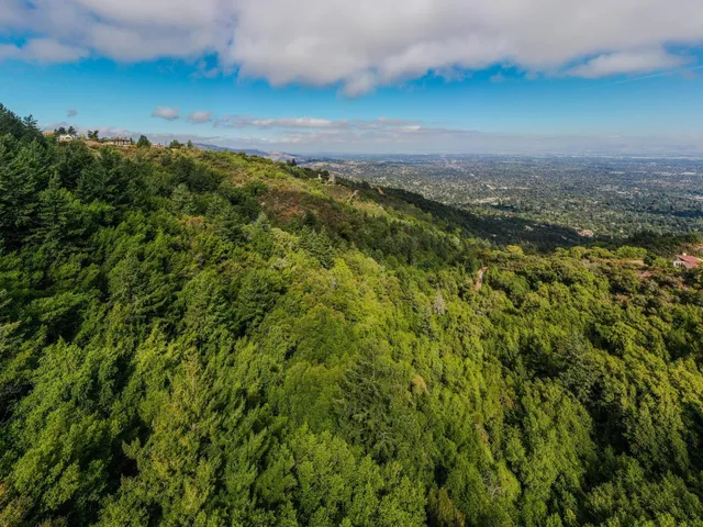 a view of a yard and an ocean