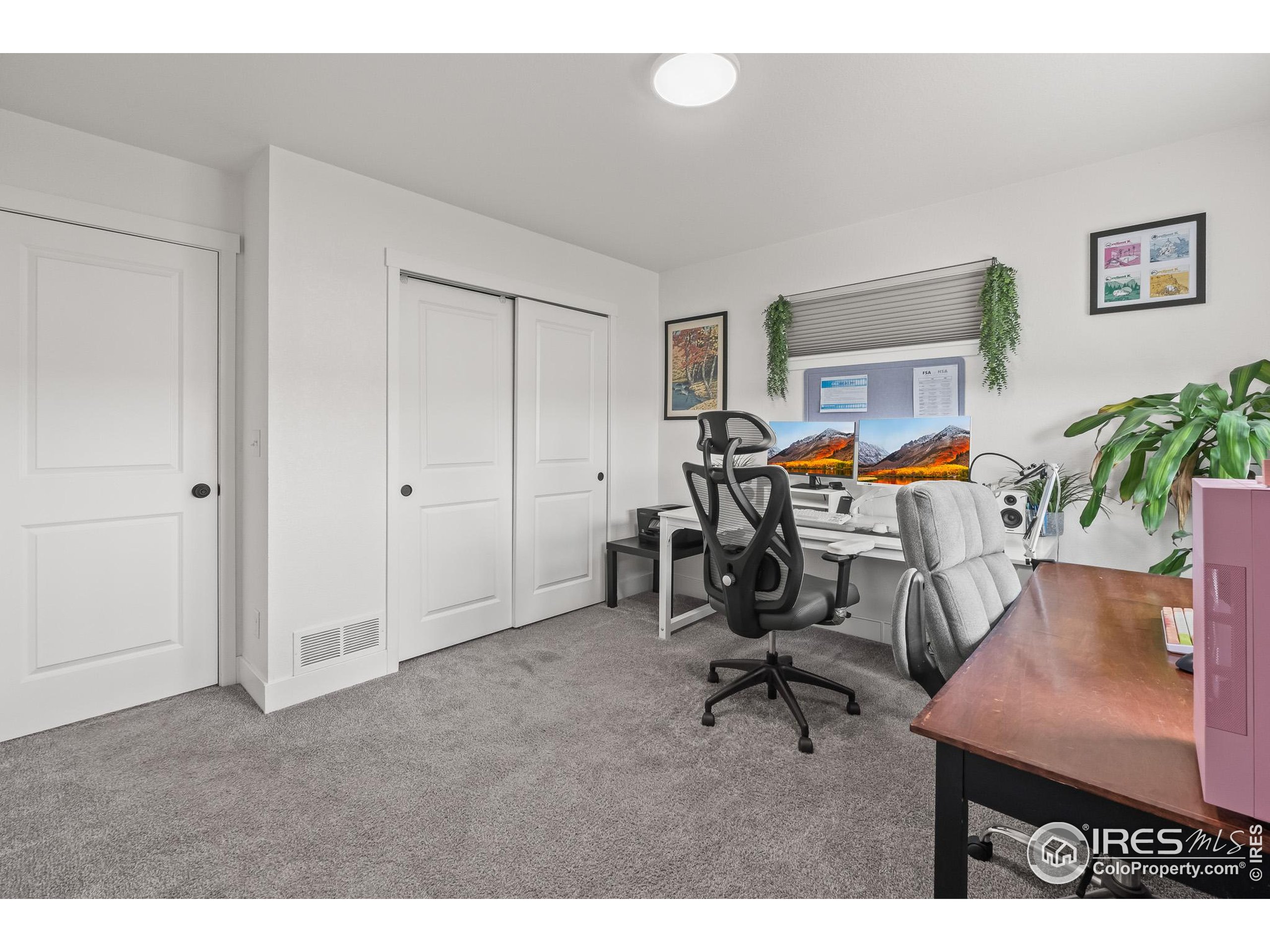 2771 Red Wheat Trail Berthoud, CO 80513 - Photo 36 of 46 a view of a workspace with furniture and a potted plant