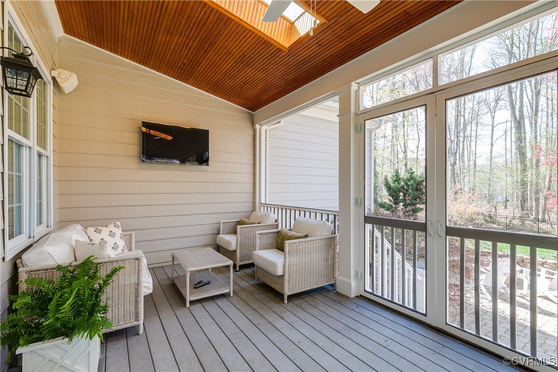 3401 Brewton Way Midlothian, VA 23113 - Photo 44 of 50 Screened rear porch, wired for TV, stained wood ce