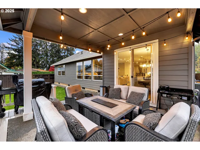 a outdoor living space with furniture and outdoor view