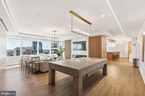 a view of a kitchen and dining room