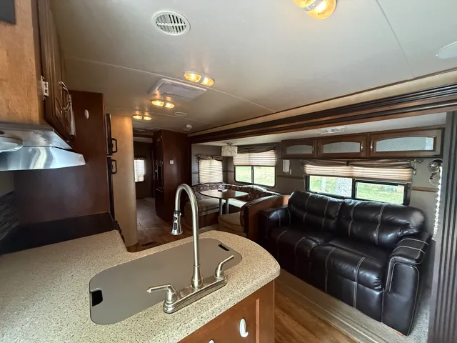 a living room with furniture