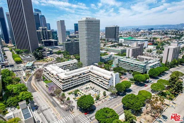 a view of a city with tall buildings