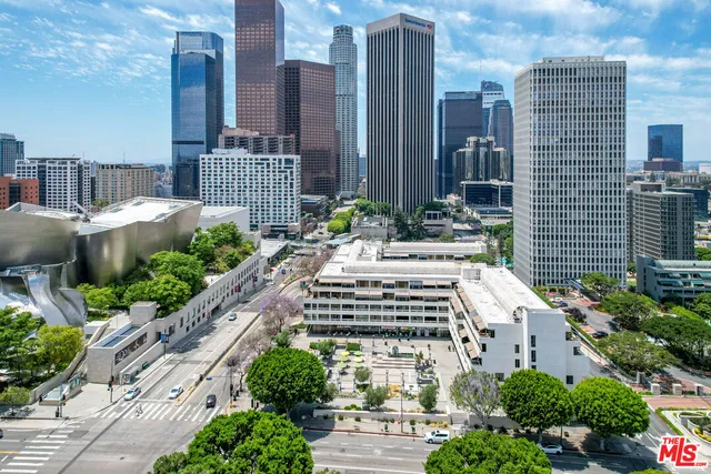 a front view of a multi story building