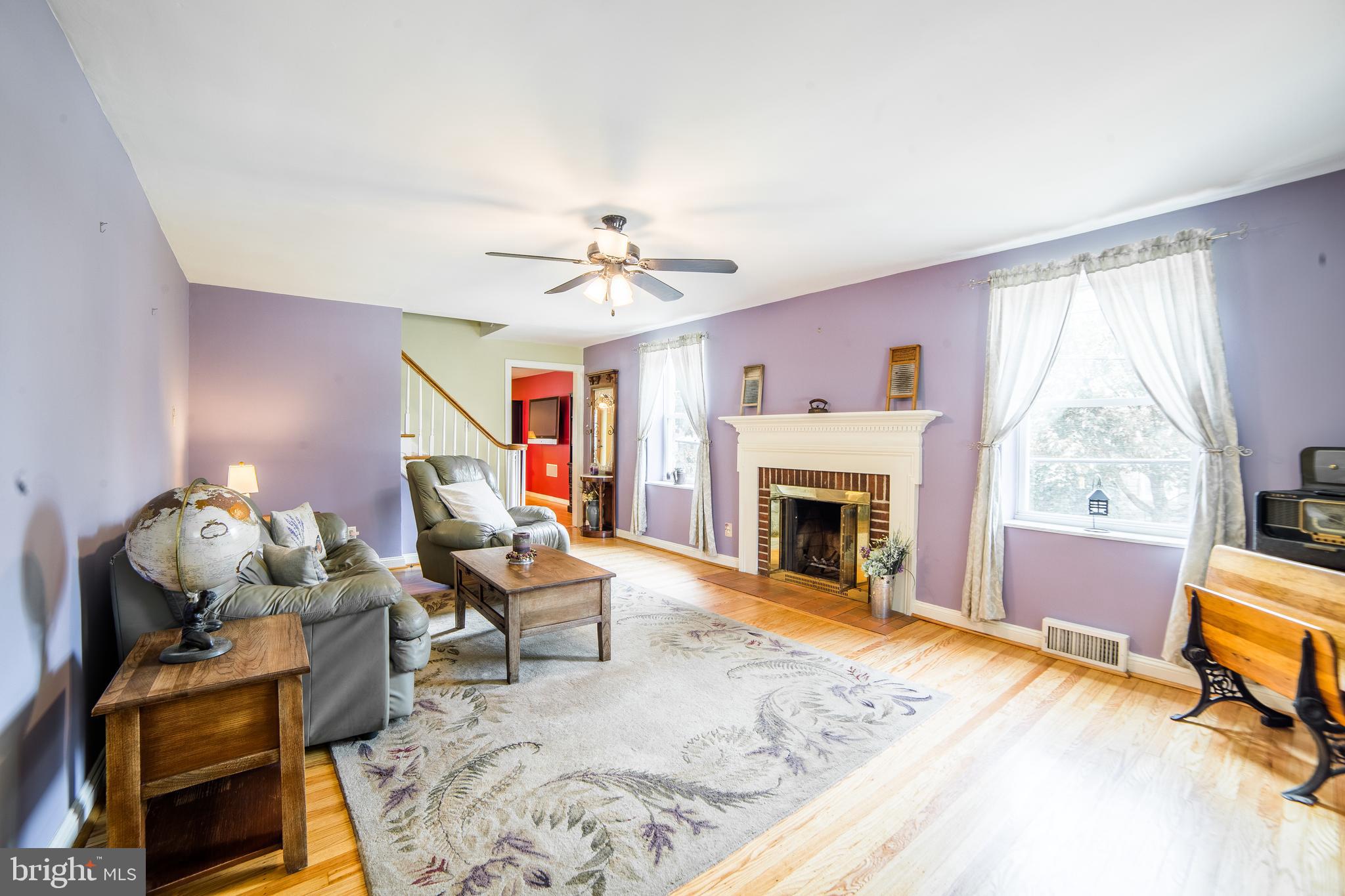 653 Andrew Road Springfield, PA 19064 - Photo 8 of 54 Wood Burning Brick Fireplace and Mantle