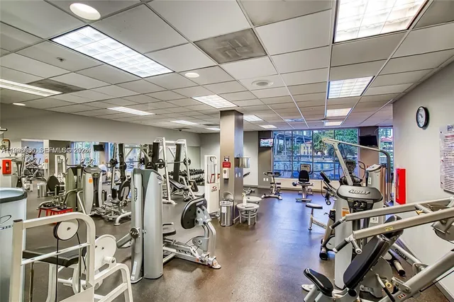 a room with gym equipment