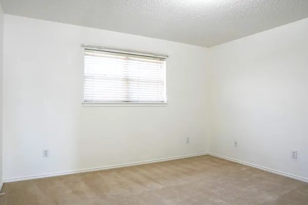 a view of a small space with a window