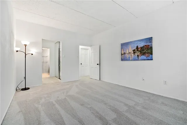 a view of a bathroom with shower