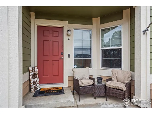 a building outdoor space with a couch