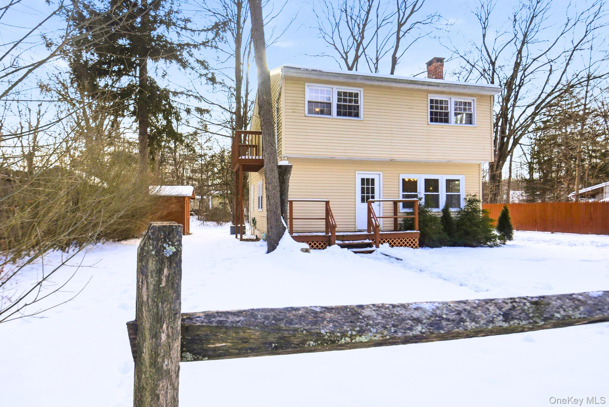 35 Shady Creek Road Pleasant Valley, NY 12569 - Photo 2 of 33 Colonial home featuring a chimney, a balcony, and a deck