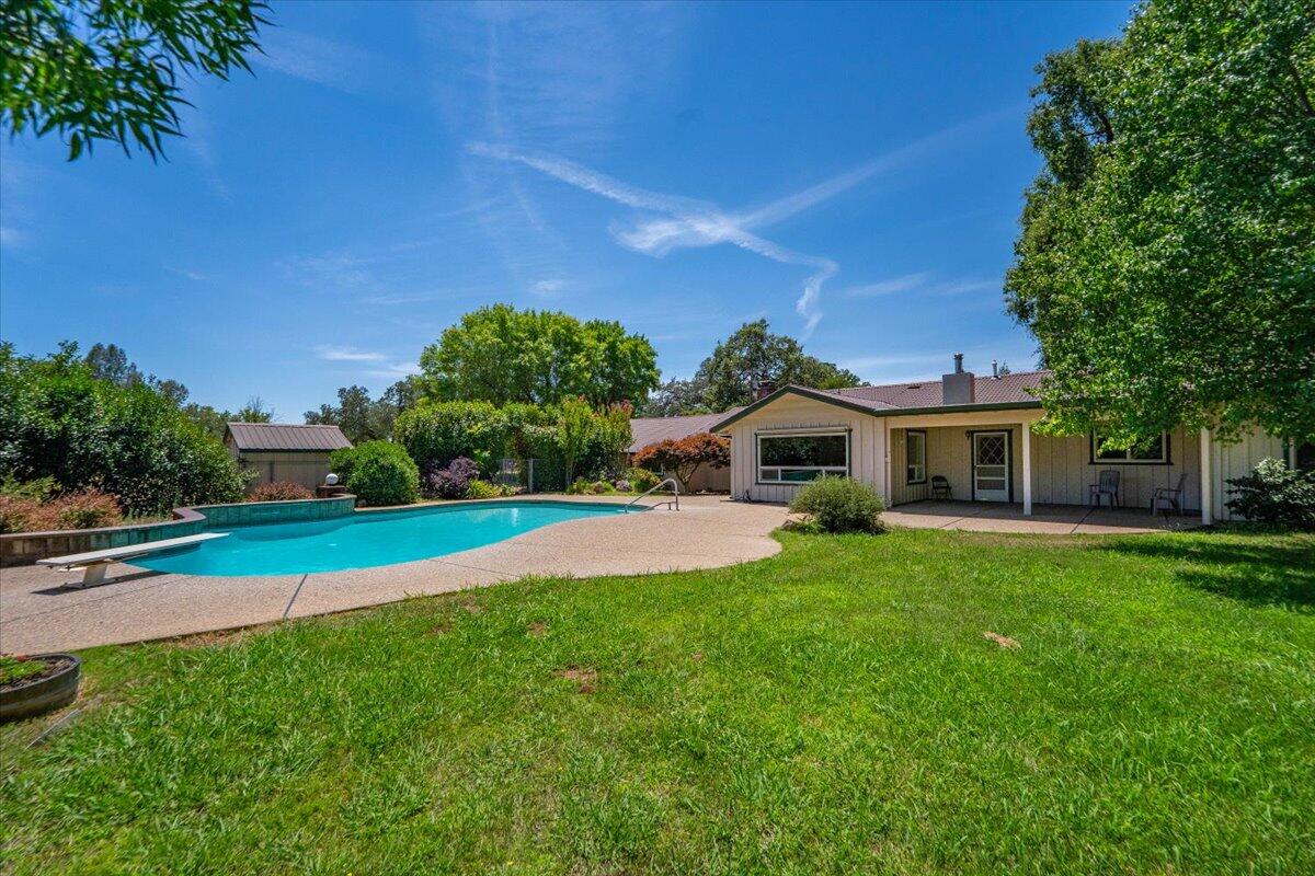 9871 Deschutes Road Palo Cedro, CA 96073 - Photo 46 of 80 55-Back Patio, Pool & Yard
