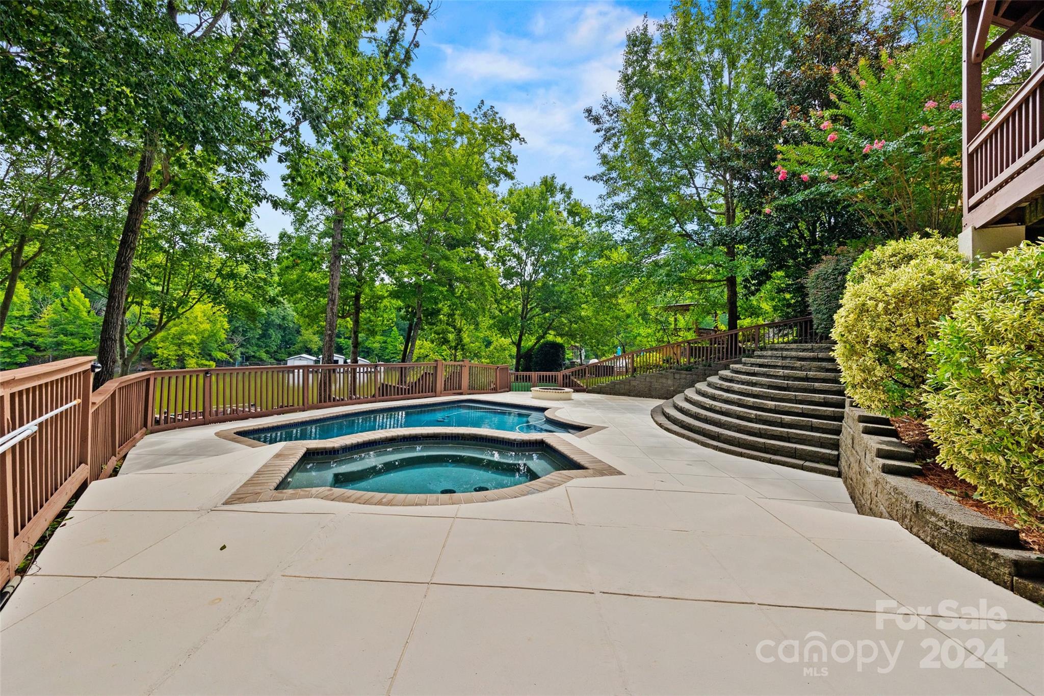 16201 Crest Cove Road Charlotte, NC 28278 - Photo 34 of 48 a view of backyard with swimming pool and outdoor seating