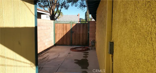 a view of a door and an outdoor space