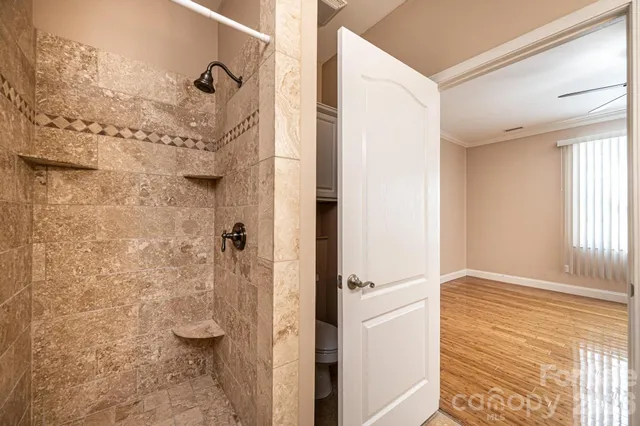 a bathroom with a shower