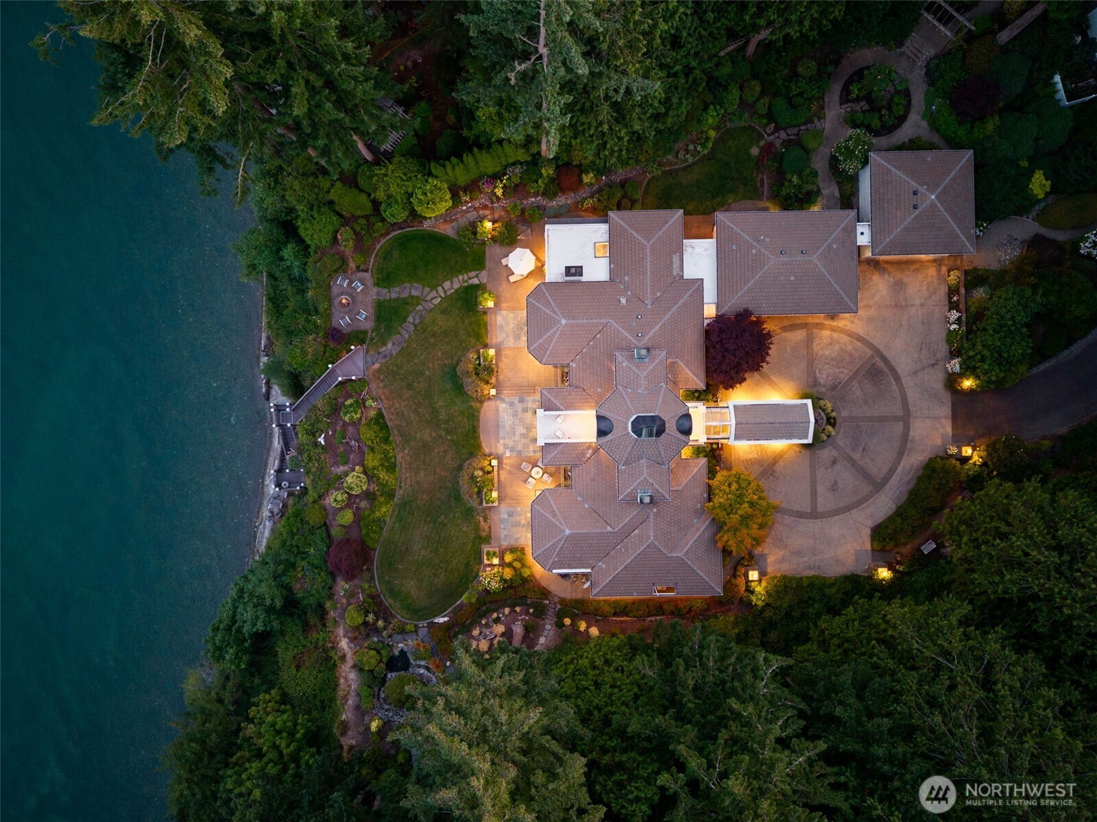 13020 Thomas Road Northwest Gig Harbor, WA 98329 - Photo 4 of 37 an aerial view of residential house with outdoor space and swimming pool