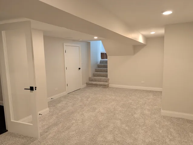 a view of hallway with stairs