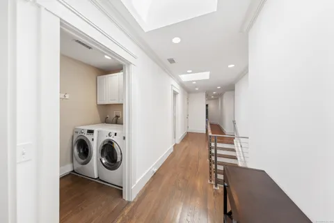 a view of entryway with wooden floor