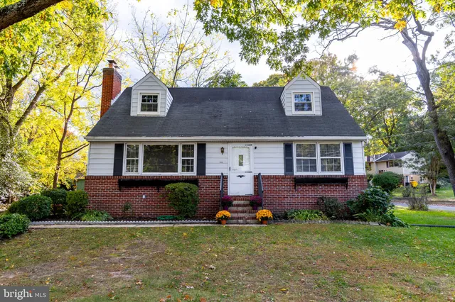 a view of a yard in front of a house with plants and large tree