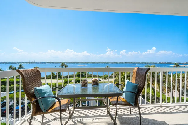 a view of balcony with ocean view