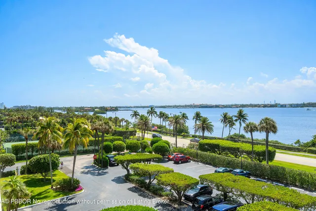 a view of a swimming pool with outdoor seating and plants