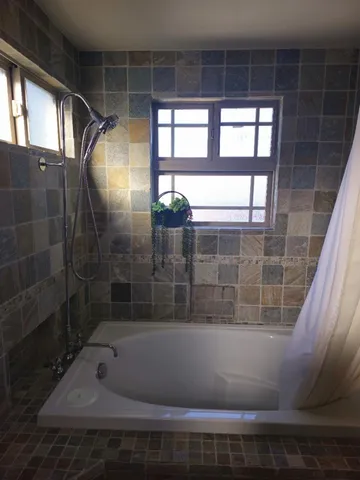 a bathroom with a shower